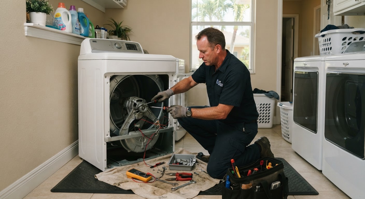 Dryer Repair performed by a Stockton Appliance Repair technician in Stockton, CA