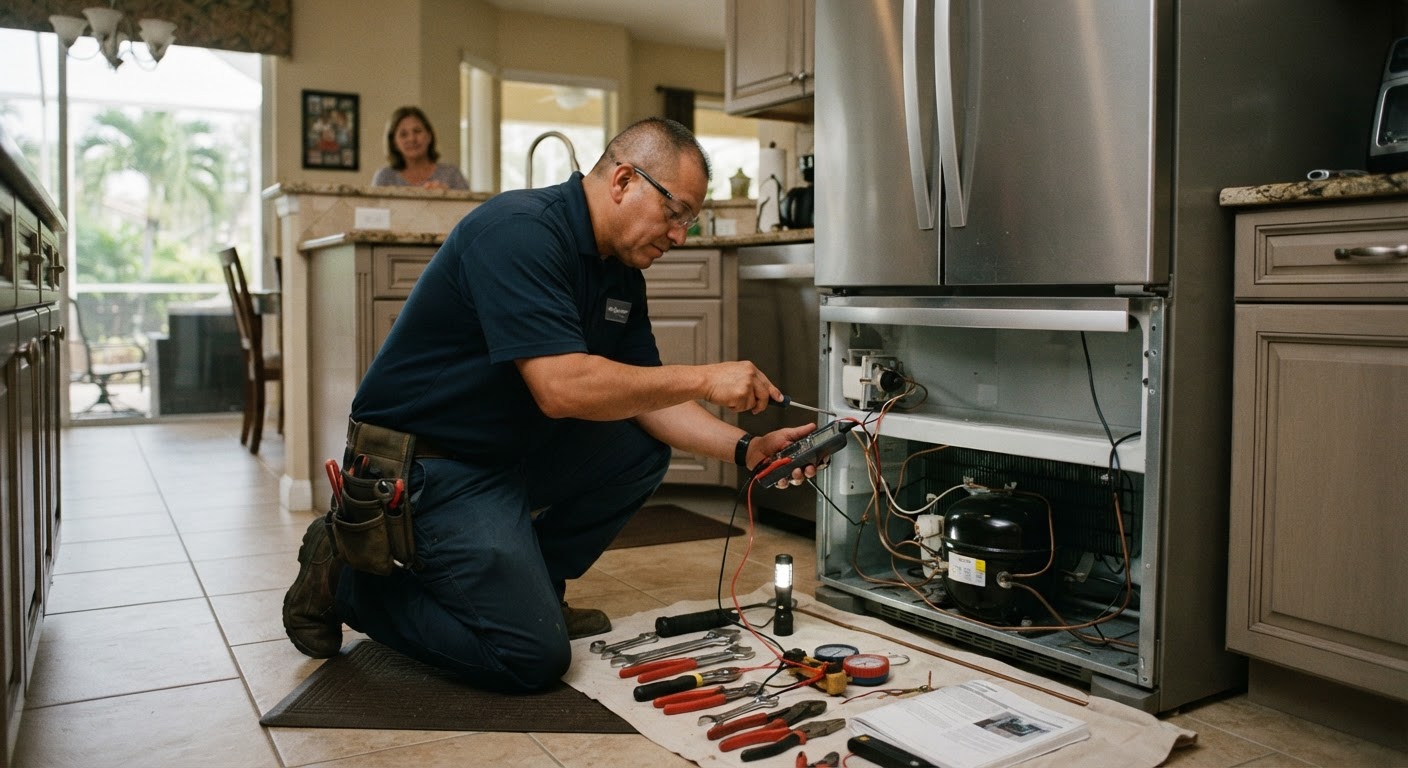 Refrigerator Repair performed by a Stockton Appliance Repair technician in Stockton, CA